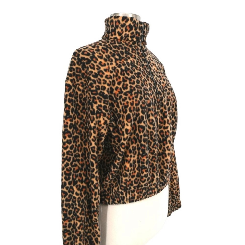 BP Quarter Zip Leopard Animal Print Fleece
